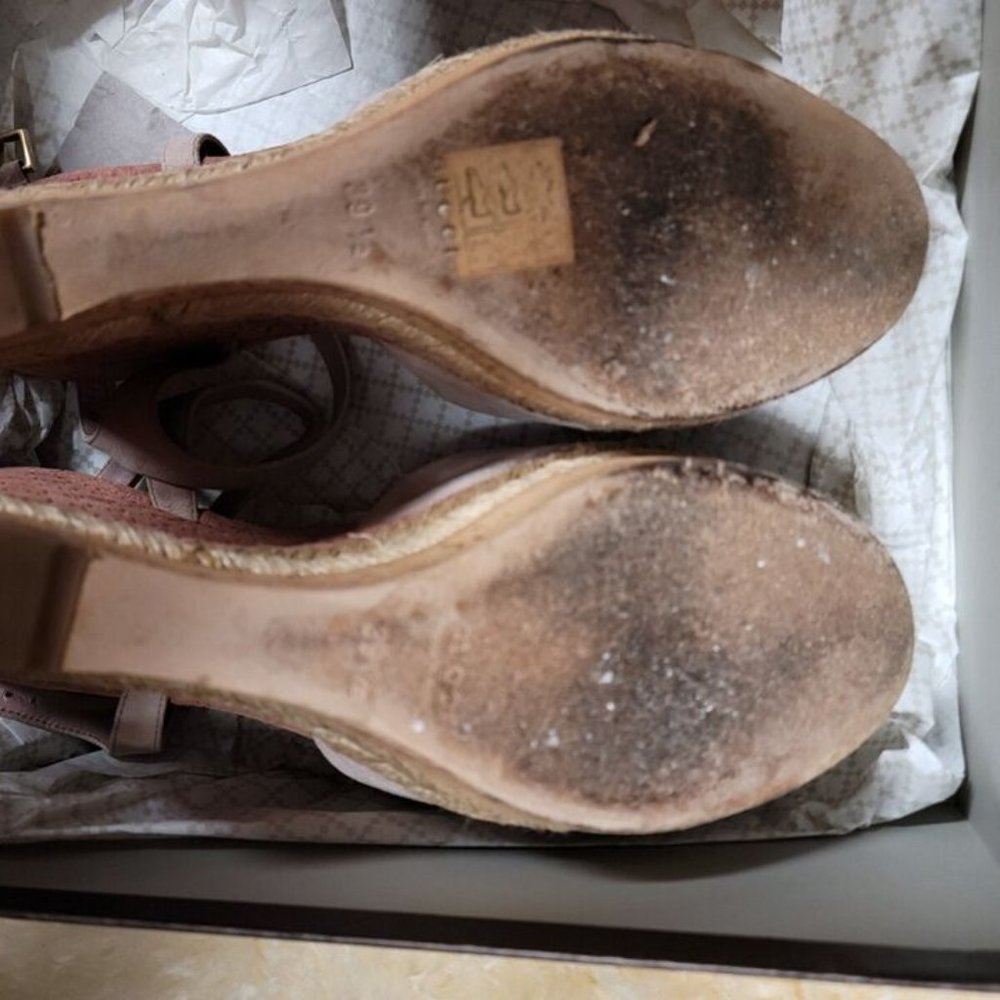 GUCCI Monogram Pattern Pink Suede Espadrilles 9.5 Pre-Loved - Picture 10 of 15